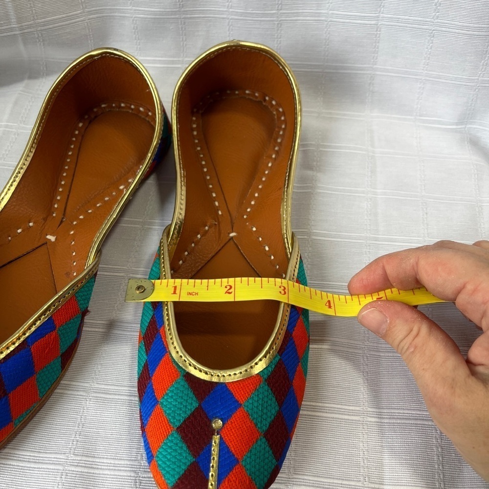 Traditional Handcrafted Colorful Women's Jutti Shoes Leather - Picture 10 of 14